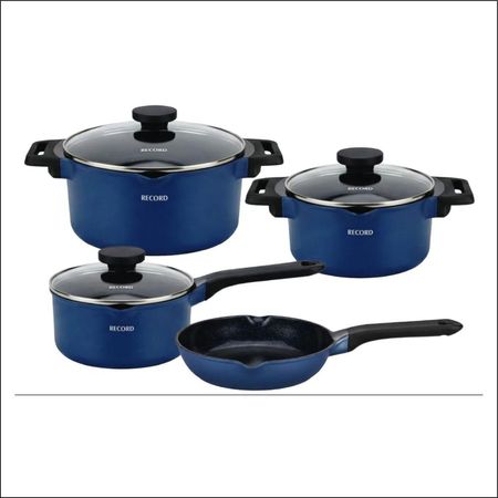 Batería de Cocina Santorini Ceramic 7 Piezas con Tapas de Vidrio Templado