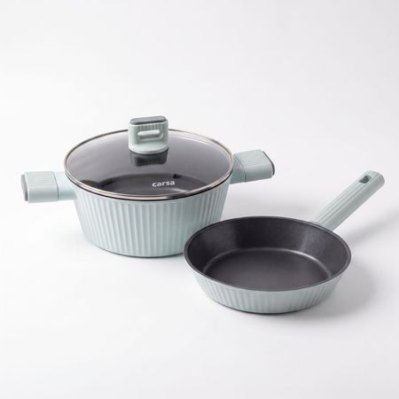Juego de ollas Carsa Luna Blue 3 pzs celeste