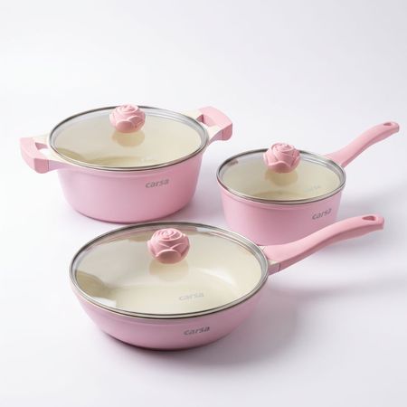 Juego de ollas Carsa Maia Rose 6 pzs rosado