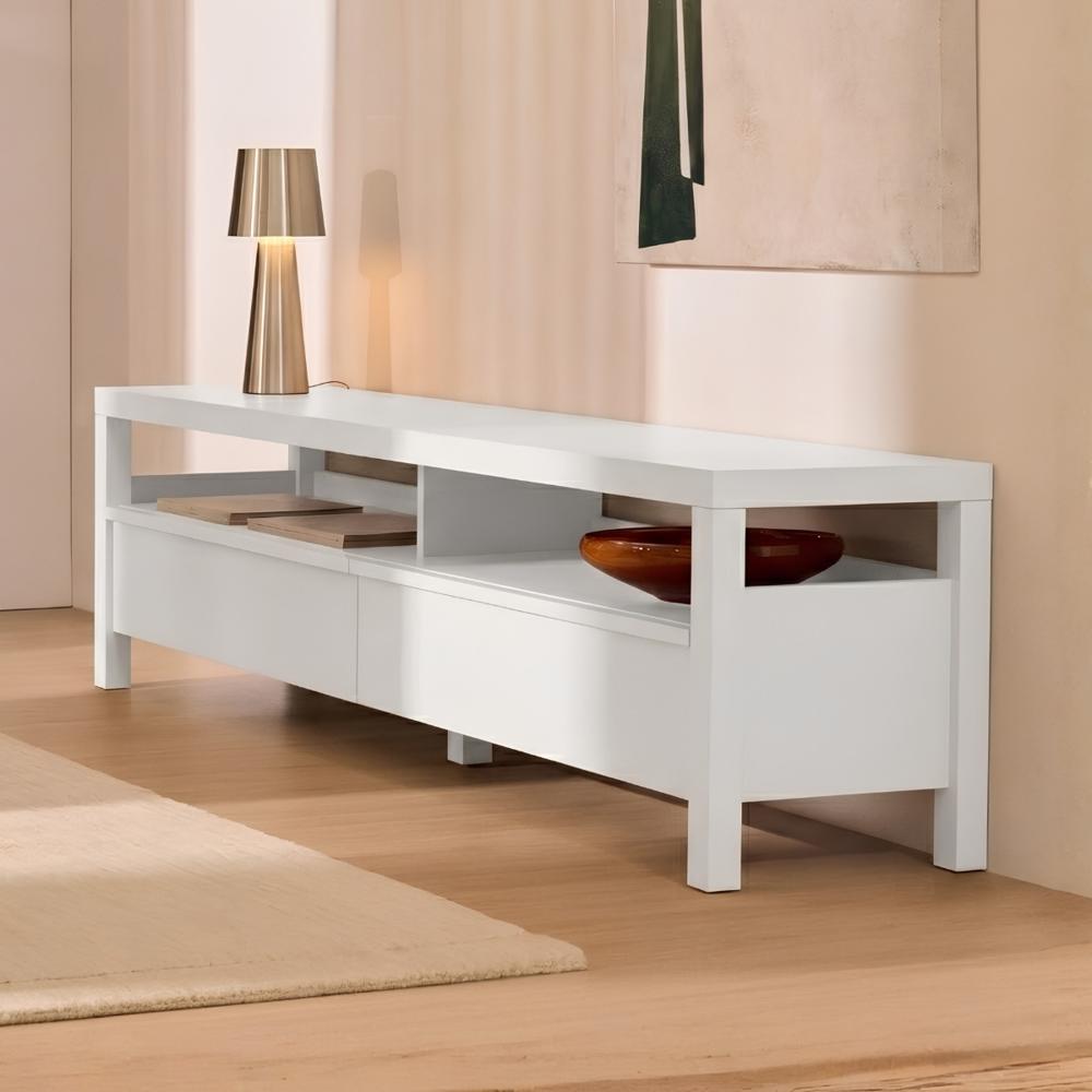 Mesa de TV Caceda 85'' 200 cm Blanco | Masiva Home