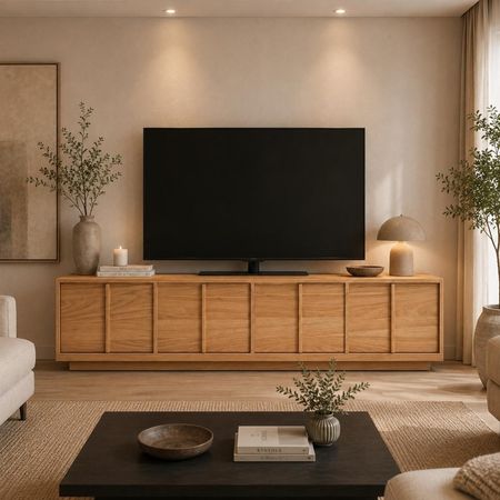 Mesa de TV Maradona 85'' 200cm Marron claro | Masiva Home