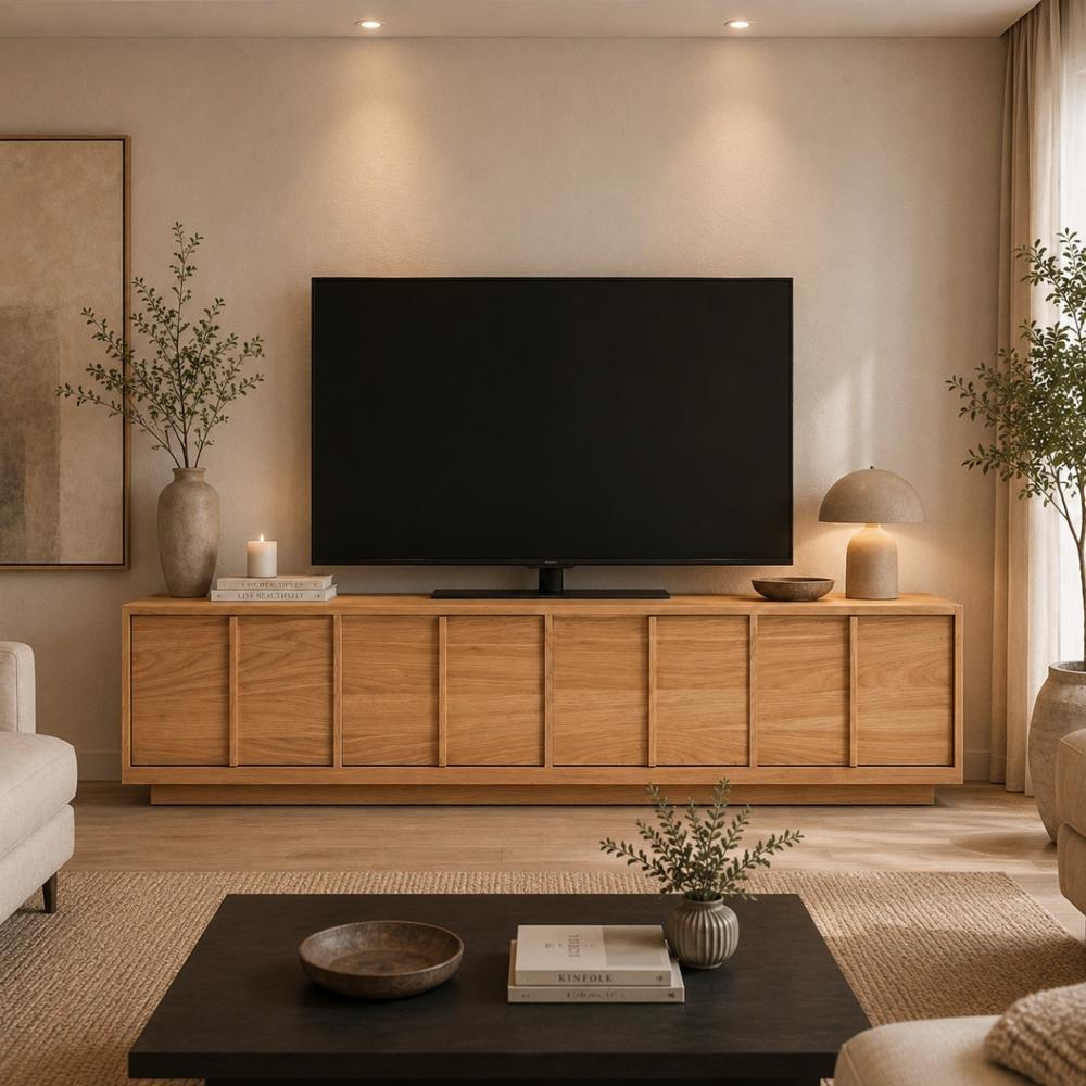 Mesa de TV Maradona 85'' 200cm Marron claro | Masiva Home