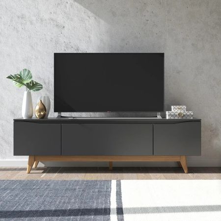 Mesa de TV para sala Natalie 75'' Plomo | Masiva Home