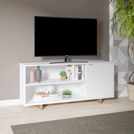 Mesa de TV para sala Priscila 50'' Blanco | Masiva Home
