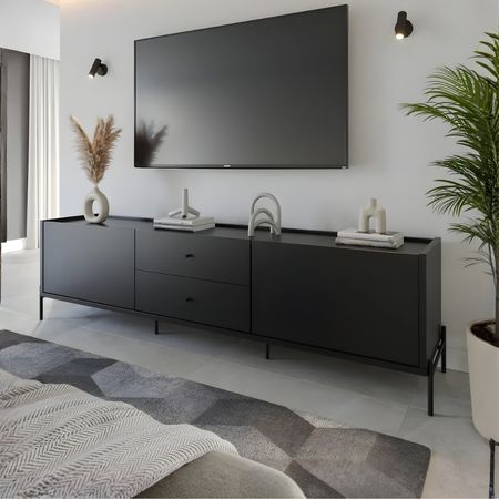 Mesa de TV para sala Shelby 65'' Negro | Masiva Home