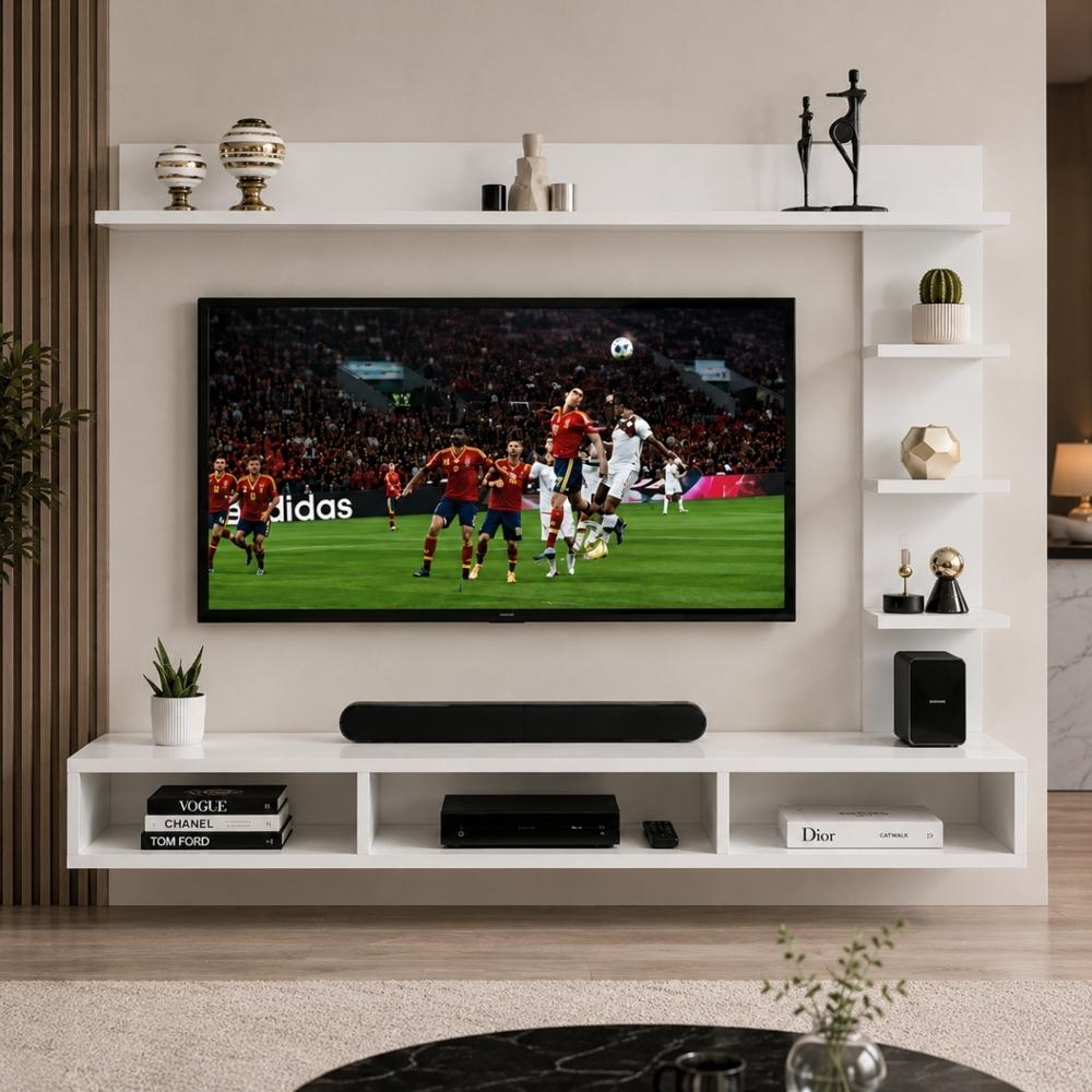 Mesa de TV Heather 75'' 175 cm Blanco | Masiva Home