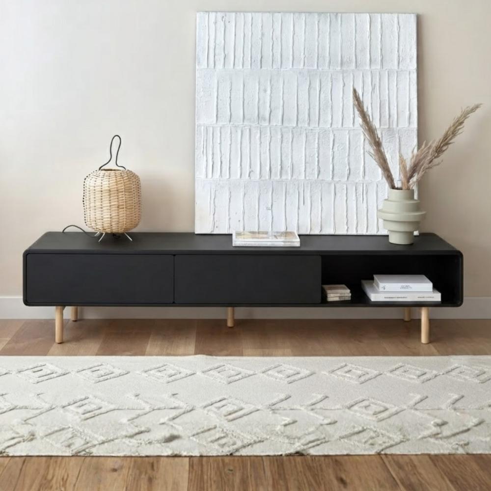 Mesa de TV Higuereta 80'' 180 cm Negro | Masiva Home
