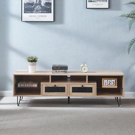 Mesa de TV Lamine 65'' 150 cm Marron y Negro | Masiva Home
