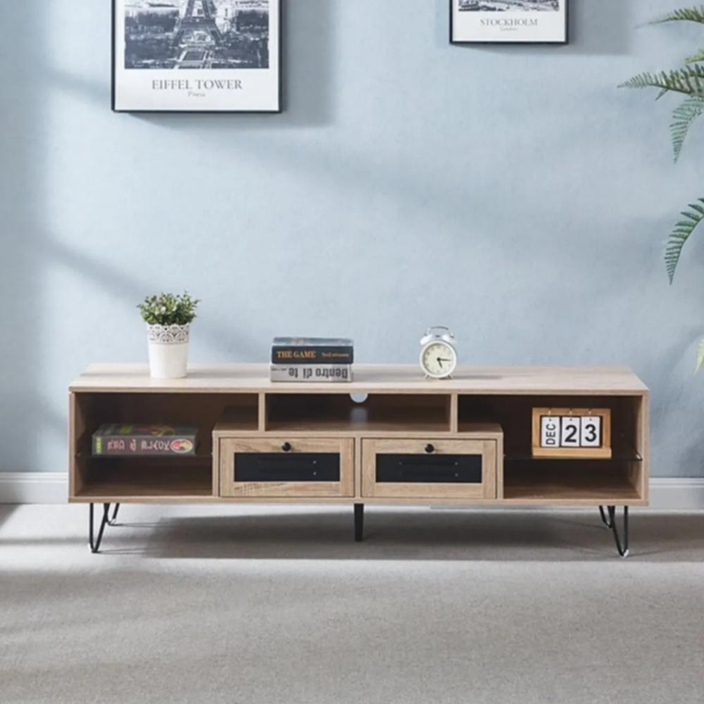 Mesa de TV Lamine 65'' 150 cm Marron y Negro | Masiva Home