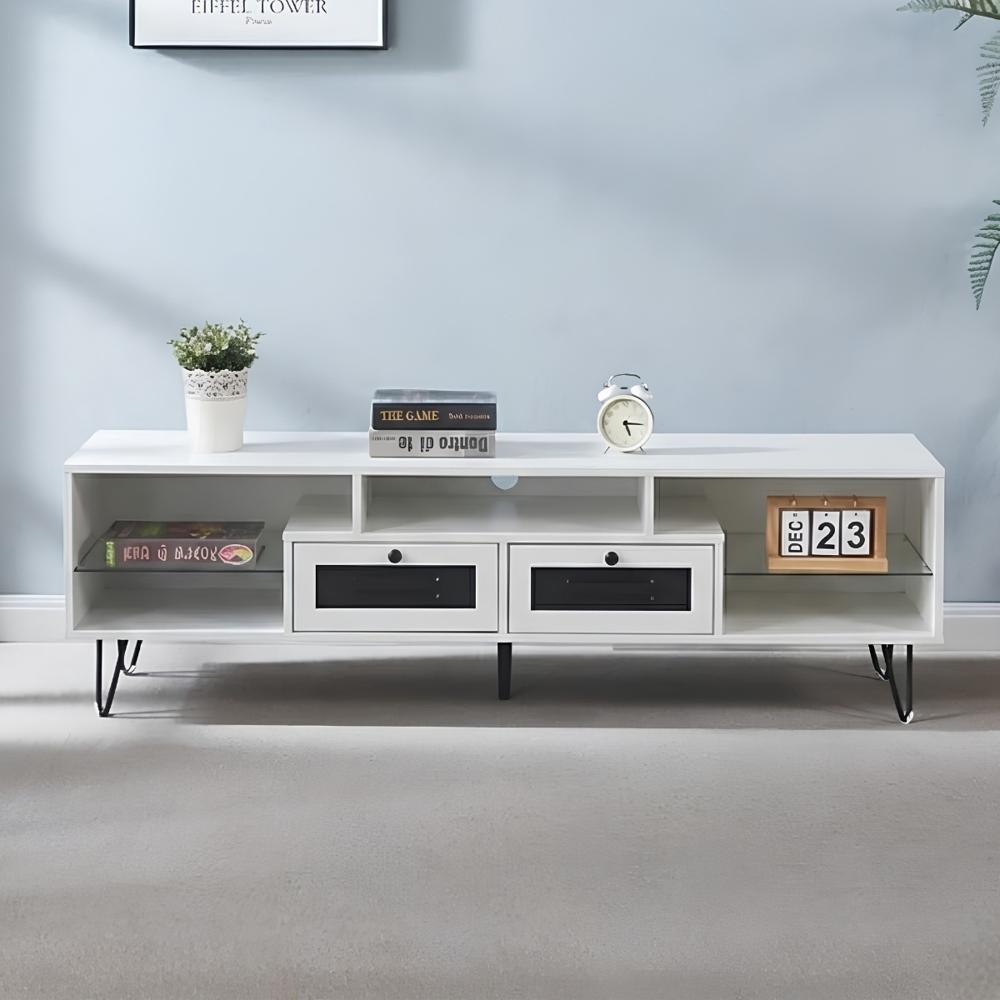 Mesa de TV Lamine 65'' 150 cm Blanco | Masiva Home