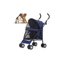 COCHE PLEGABLE PARA MASCOTAS - AZUL