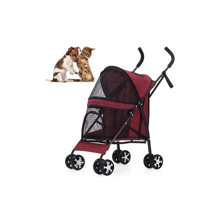 Coche Plegable Para Mascotas - Rojo