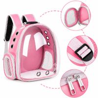 Mochila Transportadora De Mascotas Gatos Con Ventana Trasparente Color Rosado
