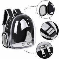 Mochila Transportadora De Mascotas Gatos Con Ventana Trasparente Color Negro