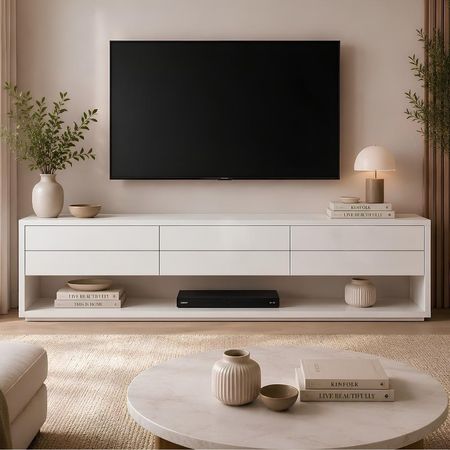 Mesa de TV Lapadula 85'' 200 cm Blanco | Masiva Home