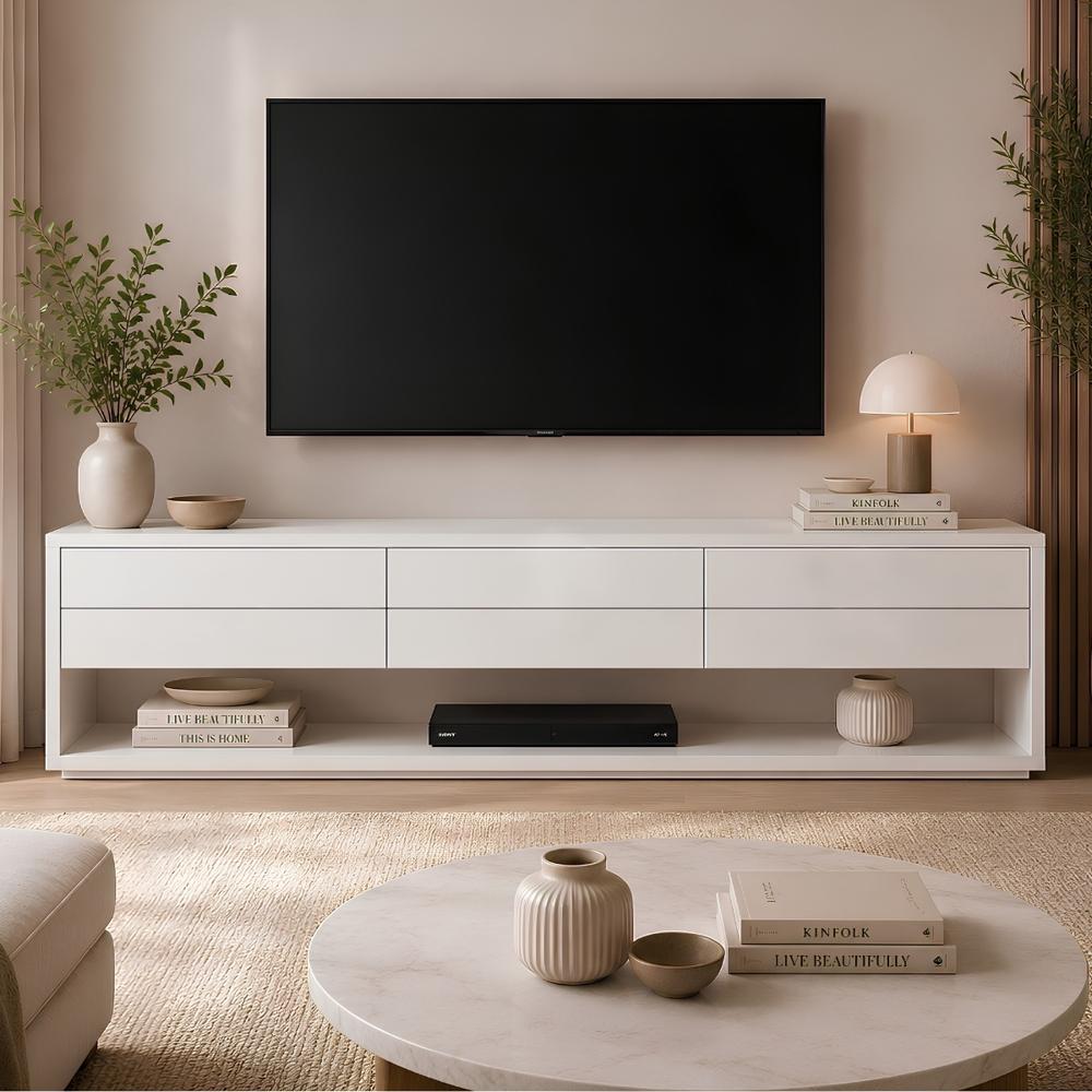 Mesa de TV Lapadula 85'' 200 cm Blanco | Masiva Home