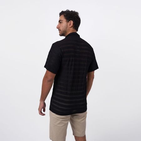 CAMISA MC LP26DISON-PA FANTASIA L Negro