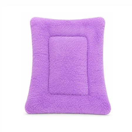 Colchoneta de tela carnero para mascotas perros y gatos talla pequeña color lila