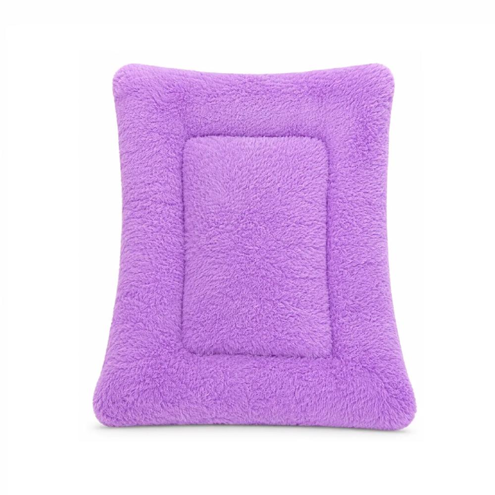 Colchoneta de tela carnero para mascotas perros y gatos talla pequeña color lila