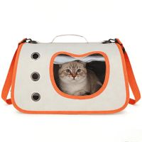 Bolso Transportador Plegable para Gatos  Cómodo Ventilado y Seguro - 40x24x24 - ANARANJADO