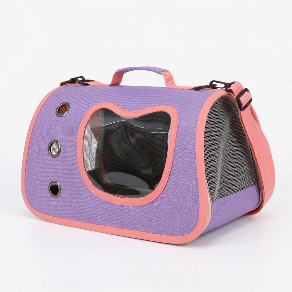 Bolso Transportador Plegable para Gatos Cómodo Ventilado y Seguro - 40x24x24 - Violeta