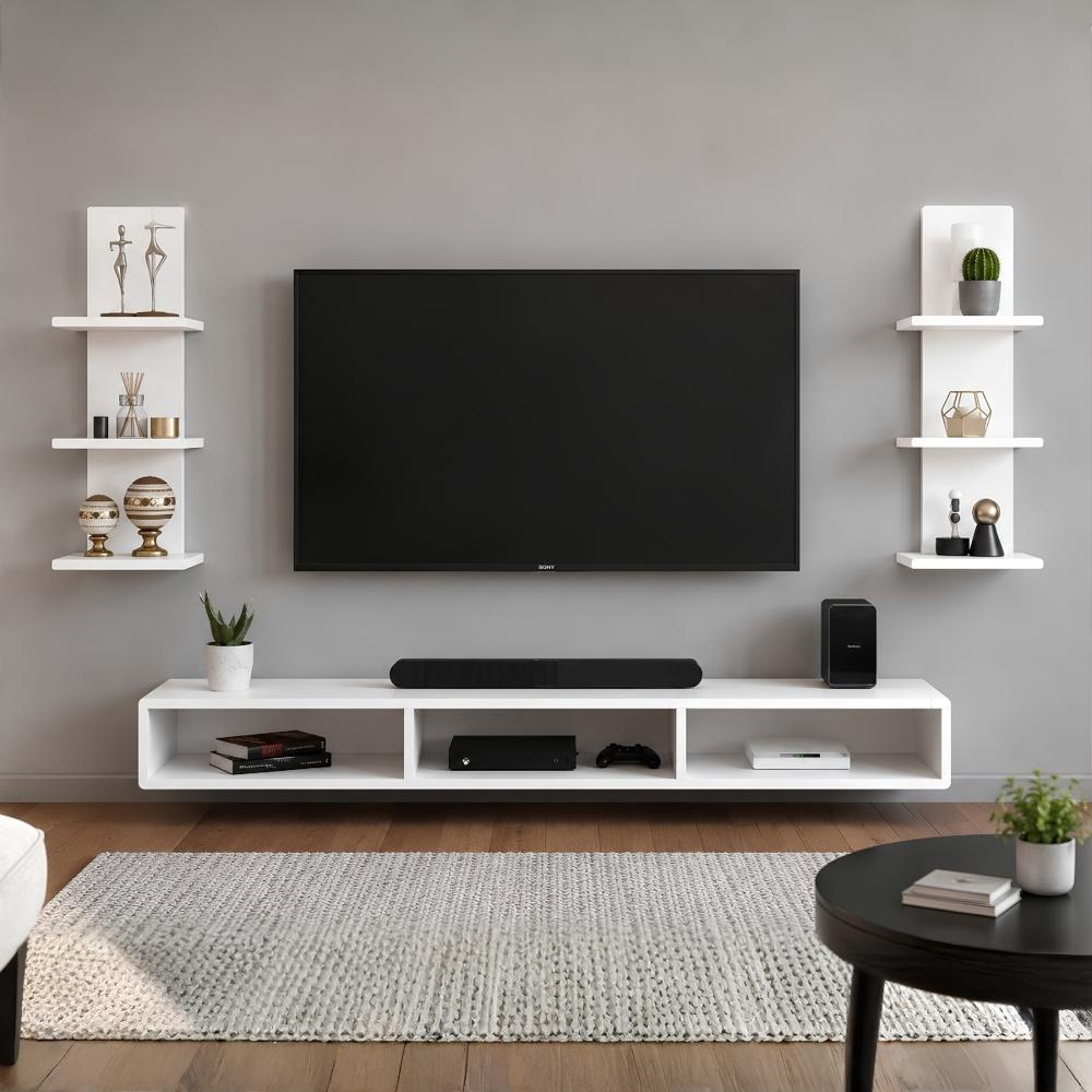 Mesa de TV Trauco 65'' 150 cm Blanco | Masiva Home