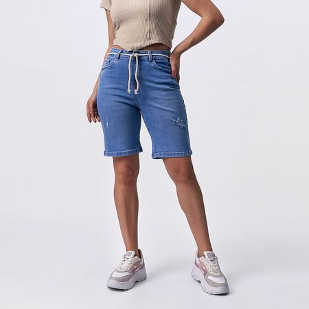 BERMUDA MACHINE MUJER BI25BIANA DENIM CONFORT 32 Azul Acero