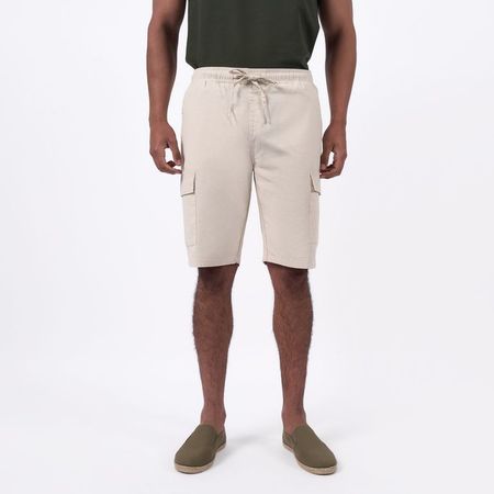 BERMUDA CARGO BRONCO HAWKING-PA LINO 28 Crema
