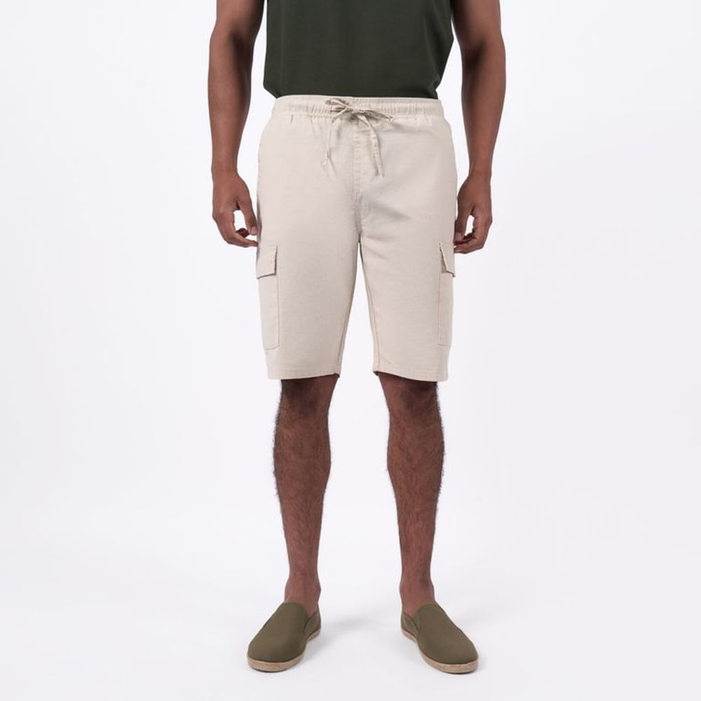 BERMUDA CARGO BRONCO HAWKING-PA LINO 28 Crema