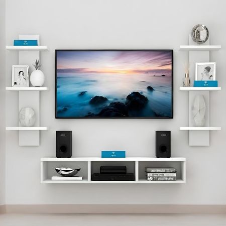 Mesa de TV Quintero 75'' 170 cm Blanco | Masiva Home