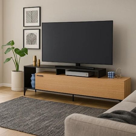 Mesa de TV Diana 75'' 180 cm Marron y Negro | Masiva Home