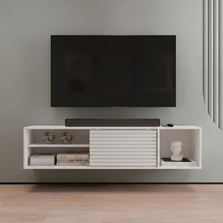 Mesa de TV Figueroa 70'' 160 cm Blanco | Masiva Home