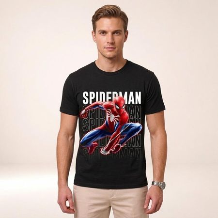 Polo Spider-Man Ideal para Regalar Diseño Brand New Day Color Negro Talla L