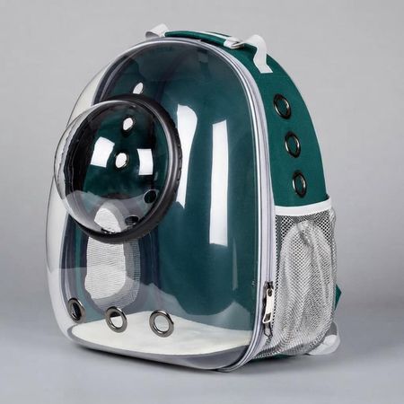 Mochila Transportadora para Gatos Mochila Viajera con Ventana Transparente - VERDE