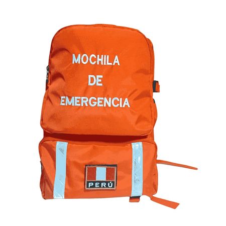 Mochilas De Emergencia Tela Nylon Con Cinta Reflectiva Naranja
