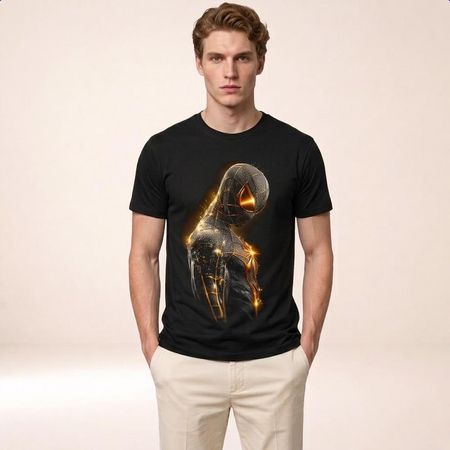 Polo Casual Hombre Araña Diseño Brand New Day Color Negro Talla M