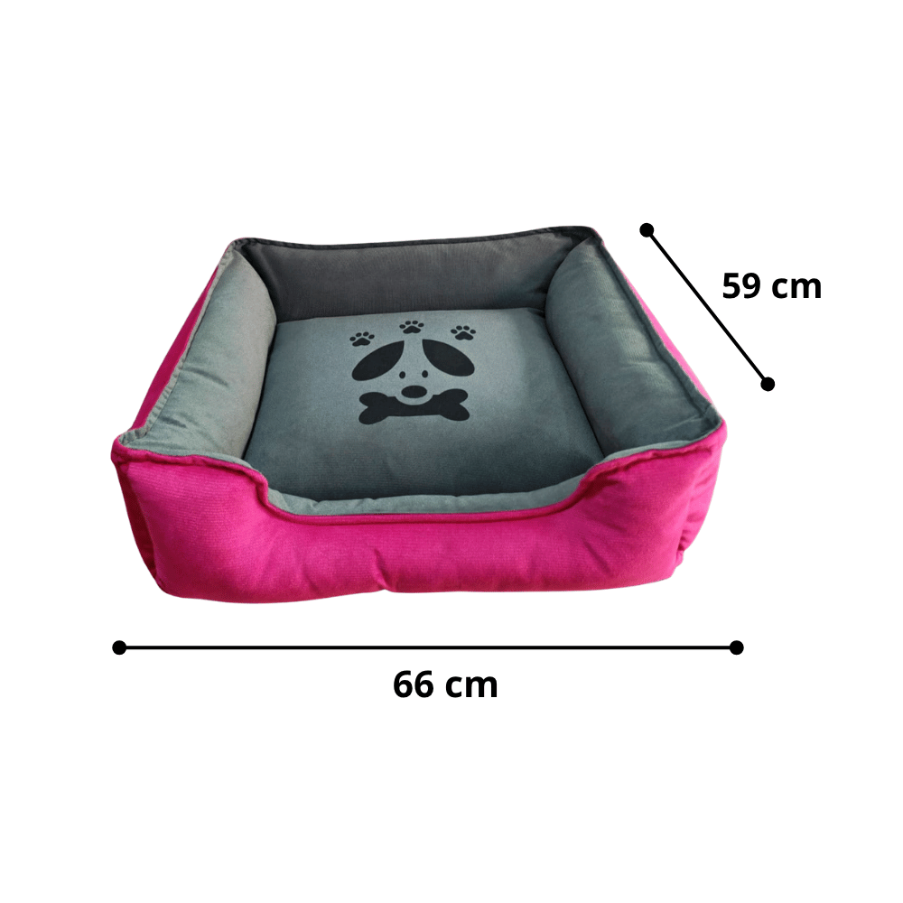 Cama Cuadrangular Para Perros y Gatos Talla 3 - Fucsia