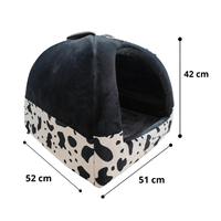 Cama Iglú Animal Print Para Perros y Gatos Talla XL - Negro
