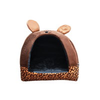 Cama Iglú Animal Print Para Perros y Gatos Talla M - Marrón