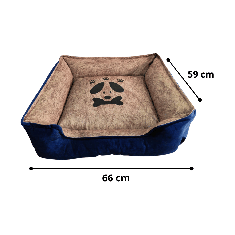 Cama Cuadrangular Para Perros y Gatos Talla 3 - Azul
