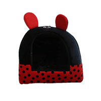 Cama Iglú Mickey Mouse Para Perros y Gatos Talla L - Rojo con Negro