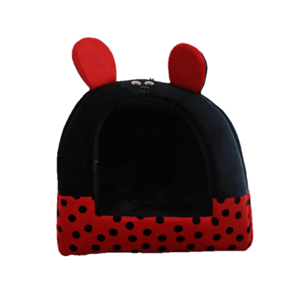 Cama Iglú Mickey Mouse Para Perros y Gatos Talla L - Rojo con Negro