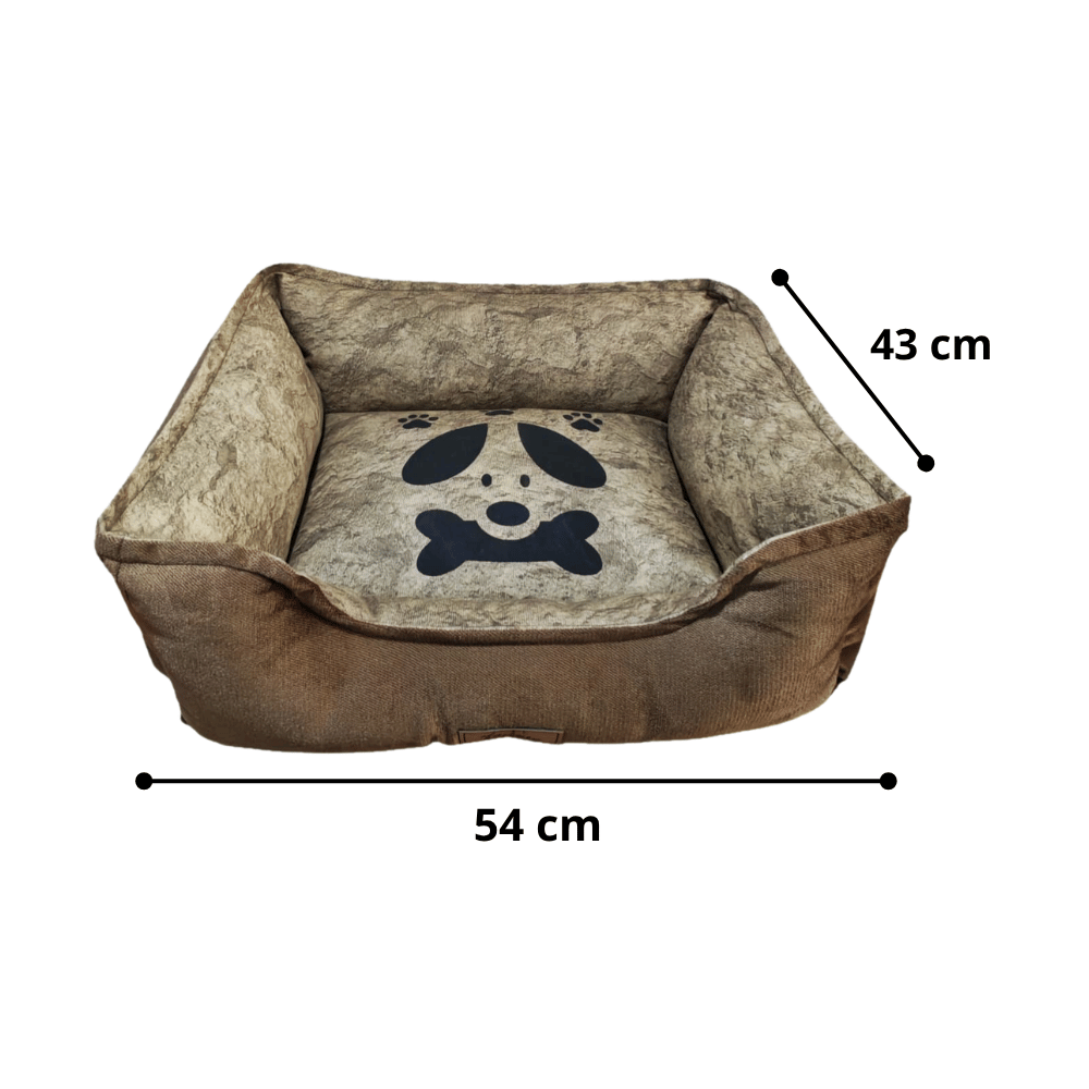 Cama Cuadrangular Para Perros y Gatos Talla 1 - Marrón