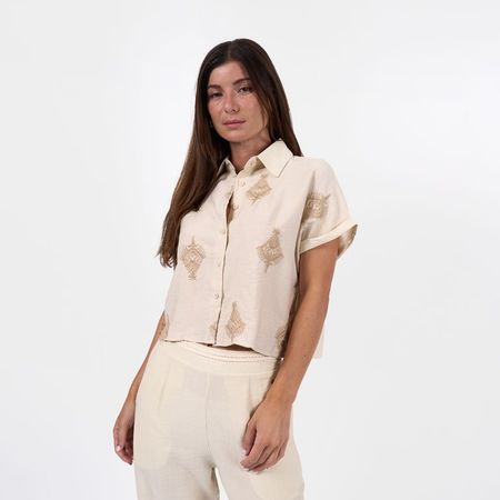 BLUSA LP26ELEA -PA CREPE XL Crema