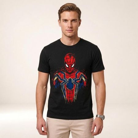 Polo Personalizado Spiderman Brand New para Cumpleaños Color Negro Talla M