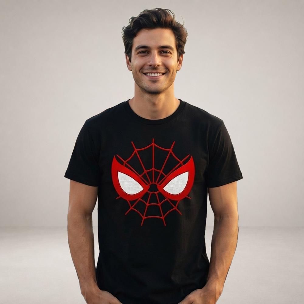 Polo con Diseño Antifaz Spiderman Color Negro Tall XL
