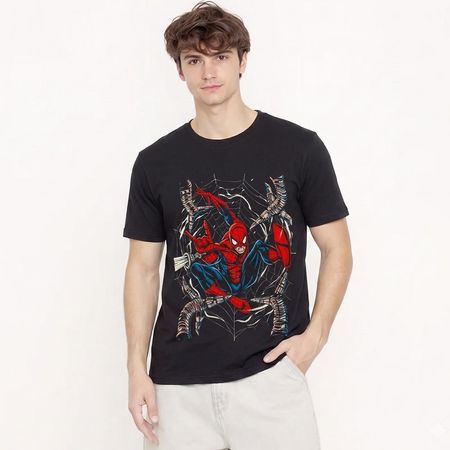 Polo Hombre Araña Brand New Day Diseño Casual Premium Color Negro Talla M