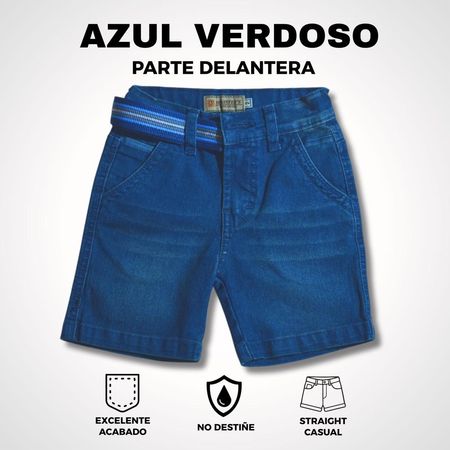Short Jean Niño Casual Yonisters Denim Stretch Verde Azul Talla 1