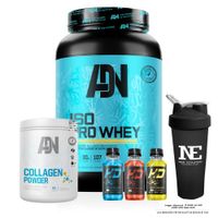 COMBO ADN NUTRITION - ISO PRO WHEY 1KG. COOKIE Y COLLAGEN POWDER 500GR. NARANJA Y SHAKER