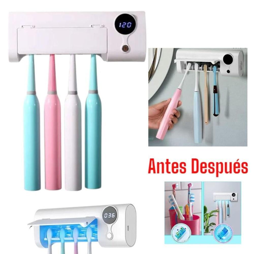 Sanitizador de 4 Cepillos Dentales con Tecnología UV Multicolor